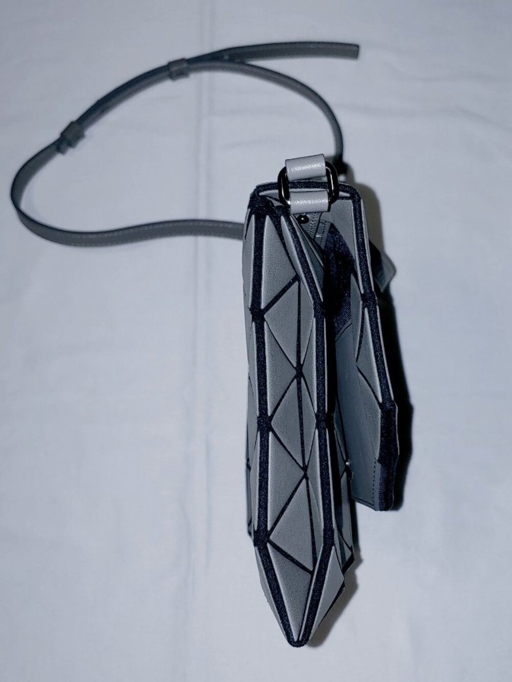 AUTHENTIC New BAO BAO Issey Miyake Matte Tonneau Shoulder Bag in Dark Gray NWOT - Picture 7 of 15